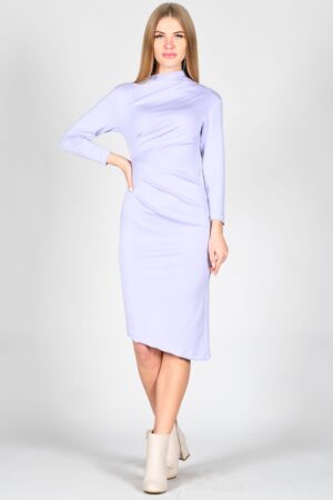 Lila Uzun Kollu Elbise